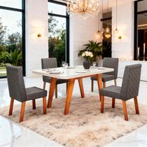 Sala de Jantar 130x90 Mavie Vidro Off 4 Cadeiras Bom Pastor Sala de Jantar 130x90 Mavie Vidro Off 4 Cadeiras Bom Pastor