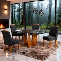 Sala de Jantar 130x90 Roma MDF/Vidro Grafite 4 Cad Bom Pastor Sala de Jantar 130x90 Roma MDF/Vidro Grafite 4 Cad Bom Pastor