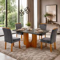 Sala de Jantar 130x90 Roma MDF/Vidro Grafite 4 Cad Bom Pastor Sala de Jantar 130x90 Roma MDF/Vidro Grafite 4 Cad Bom Pastor