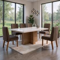 Sala de Jantar 160X80 Anne 6 Cadeiras Viena Bom Pastor