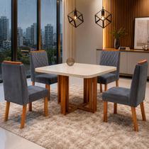 Sala de Jantar 90x90 Paola Tampo OFF-White 4 Cad Bom Pastor Sala de Jantar 90x90 Paola Tampo OFF-White 4 Cad Bom Pastor