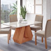 Sala de Jantar Agata 130 Cm com 4 Cadeiras Clarice Wood