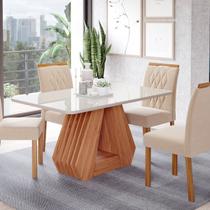 Sala de Jantar Agata 130 Cm com 4 Cadeiras Juliana Wood