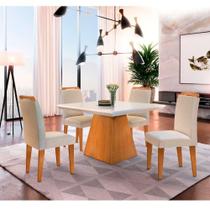 Sala De Jantar Aida 4 Cadeiras 120 Canto Reto