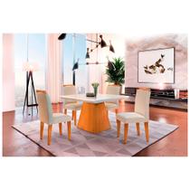 Sala de Jantar Aida 90 TP MDF Canto Reto com 4 Cadeiras Rufato Sala de Jantar Aida 90 TP MDF Canto Reto com 4 Cadeiras Rufato