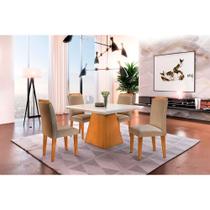Sala De Jantar Aida Com 4 Cadeiras 120 MDF Canto Reto Rufato Sala De Jantar Aida Com 4 Cadeiras 120 MDF Canto Reto Rufato