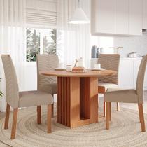 Sala de Jantar Ariela 109cm sem Vidro com 4 Cadeiras Clarice Sala de Jantar Ariela 109cm sem Vidro com 4 Cadeiras Clarice