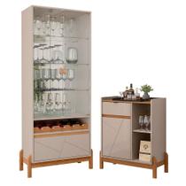 Sala de Jantar Bari com Cristaleira e Aparador Bar - Casa D Sala de Jantar Bari com Cristaleira e Aparador Bar - Casa D