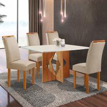 Sala de Jantar Cel Móveis Milão Tampo Plus 120x80 com 4 Cadeiras Londres