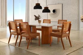 Sala de Jantar com Vidro 6 Cadeiras 1,80x0,90m - Arizona - Espresso Móveis