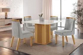 Sala de Jantar Completa com 4 Cadeiras 0,90x0,90m - Belize - LJ Móveis