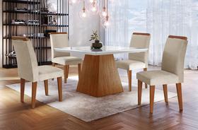 Sala de Jantar Completa com 4 Cadeiras 0,90x0,90m - Luna - Móveis Rufato