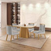 Sala de Jantar Completa com 4 Cadeiras 1,20x0,80m - Austria - LJ Móveis