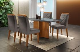 Sala de Jantar Completa com 4 Cadeiras 1,20x0,80m - Berlim - Móveis Rufato