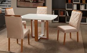 Sala de Jantar Completa com 4 Cadeiras 1,20x0,90m - Atlas - Art Salas
