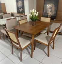 Sala de Jantar Completa com 4 Cadeiras 1,20x0,90m - Escócia - Art Salas