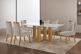 Sala de Jantar Completa com 6 Cadeiras 1,60x0,80m - Florença - LJ Móveis