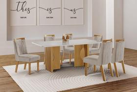 Sala de Jantar Completa com 6 Cadeiras 1,60x0,80m - Paris - LJ Móveis