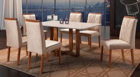 Sala de Jantar Completa com 6 Cadeiras 1,60x0,90m - Atlas Veneza - Art Salas