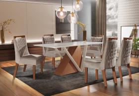 Sala de Jantar Completa com 6 Cadeiras 1,80x0,90 - Pequim Atena - LJ Móveis