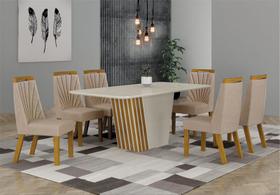Sala de Jantar Completa com 6 Cadeiras 1,80x0,90m - Liz - Leifer Móveis