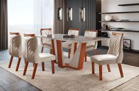 Sala de Jantar Completa com 6 Cadeiras 1,80x0,90m - Veneza - LJ Móveis