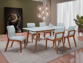 Sala de Jantar Completa com 6 Cadeiras Madeira Maciça 1,80x0,90 metros - Petra - Art Salas Sala de Jantar Completa com 6 Cadeiras Madeira Maciça 1,80x0,90 metros - Petra - Art Salas