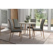 Sala de Jantar Completa Stellar 1599 Aço c/ Tampo Madeirado 100x100cm e 4 Cadeiras Wave Rose/Petra - Rose/Grafite/Caramelo/Freijo - Carraro Sala de Jantar Completa Stellar 1599 Aço c/ Tampo Madeirado 100x100cm e 4 Cadeiras Wave Rose/Petra - Rose/Grafite/Caramelo/Freijo - Carraro