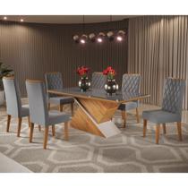 Sala de Jantar Crystal C/6 Cad Iza Mel/Cinza/Vd Grafite Sala de Jantar Crystal C/6 Cad Iza Mel/Cinza/Vd Grafite