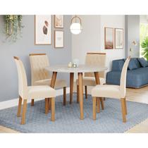 Sala de Jantar Dani com Vidro 109cm com 4 Cadeiras Juliana Wood Sala de Jantar Dani com Vidro 109cm com 4 Cadeiras Juliana Wood