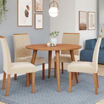 Sala de Jantar Dani sem Vidro 109 com 4 Cadeiras Clarice