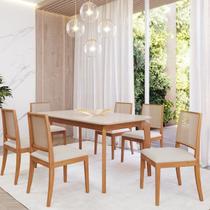 Sala de Jantar Ficus 160cm com 6 Cadeiras Buriti Sala de Jantar Ficus 160cm com 6 Cadeiras Buriti
