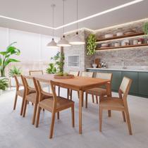 Sala de Jantar Ficus 210cm sem Vidro com 8 Cadeiras Bella Sala de Jantar Ficus 210cm sem Vidro com 8 Cadeiras Bella