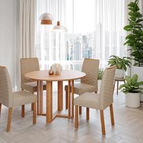 Sala de Jantar Flora Redonda 109 sem Vidro com 4 Cadeiras Clarice Sala de Jantar Flora Redonda 109 sem Vidro com 4 Cadeiras Clarice