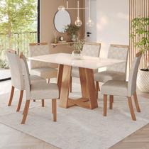 Sala de Jantar Hebe Mesa 160 Cm Canto Reto 6 Cadeiras Espresso Móveis
