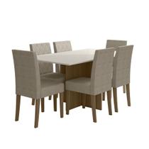 Sala de Jantar Helo 160 Tampo Chanf C/V 6L Cadeiras Jade Poliman Móveis