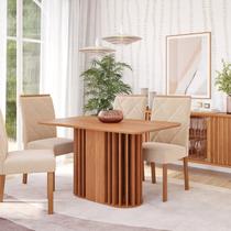 Sala de Jantar Julieta 130cm sem Vidro com 4 Cadeiras Fernanda