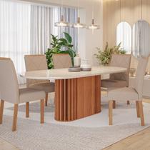 Sala de Jantar Julieta 210cm Oval com 6 Cadeiras Fernanda