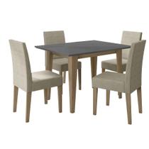 Sala de Jantar Kate 120x90 Tampo com Vidro 4 Cadeiras Josi Poliman Móveis