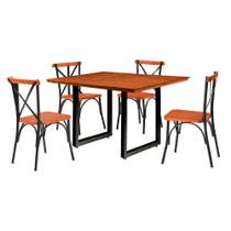 Sala de Jantar Laís 120cm com 4 Cadeiras Laís Artluxo