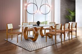 Sala de Jantar Laminada com 8 Cadeiras 2,20x1,10m - Palazzo - Espresso Móveis