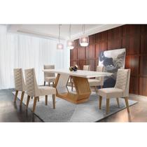 Sala de Jantar Lara 180 Tp Mdf com 6 Cadeiras Safira Sala de Jantar Lara 180 Tp Mdf com 6 Cadeiras Safira