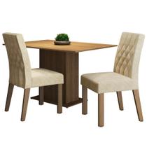 Sala de Jantar Lia Mesa Tampo de Madeira 2 Cadeiras Madesa Sala de Jantar Lia Mesa Tampo de Madeira 2 Cadeiras Madesa