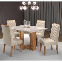 Sala de Jantar Ligia C 4 Cad Iza Mel Bege Vd Off White