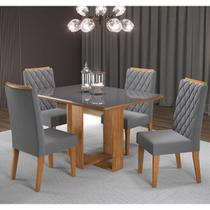 Sala de Jantar Ligia C/4 Cad Iza Mel/Cinza/Vd Grafite