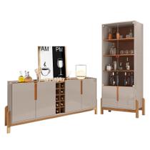 Sala de Jantar Lizz com Cristaleira e Buffet Aparador com Adega - Casa D