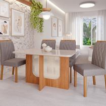 Sala de Jantar Louise 1,30 com 4 Cadeiras Juliana
