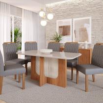 Sala de Jantar Louise 1,60cm com 6 Cadeiras Paola