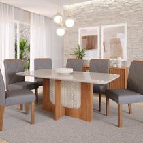 Sala de Jantar Louise 180cm com 6 Cadeiras Fernanda Wood Sala de Jantar Louise 180cm com 6 Cadeiras Fernanda Wood