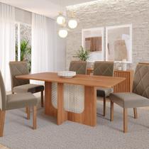 Sala de Jantar Louise 180cm sem Vidro com 06 Cadeiras Fernanda Sala de Jantar Louise 180cm sem Vidro com 06 Cadeiras Fernanda